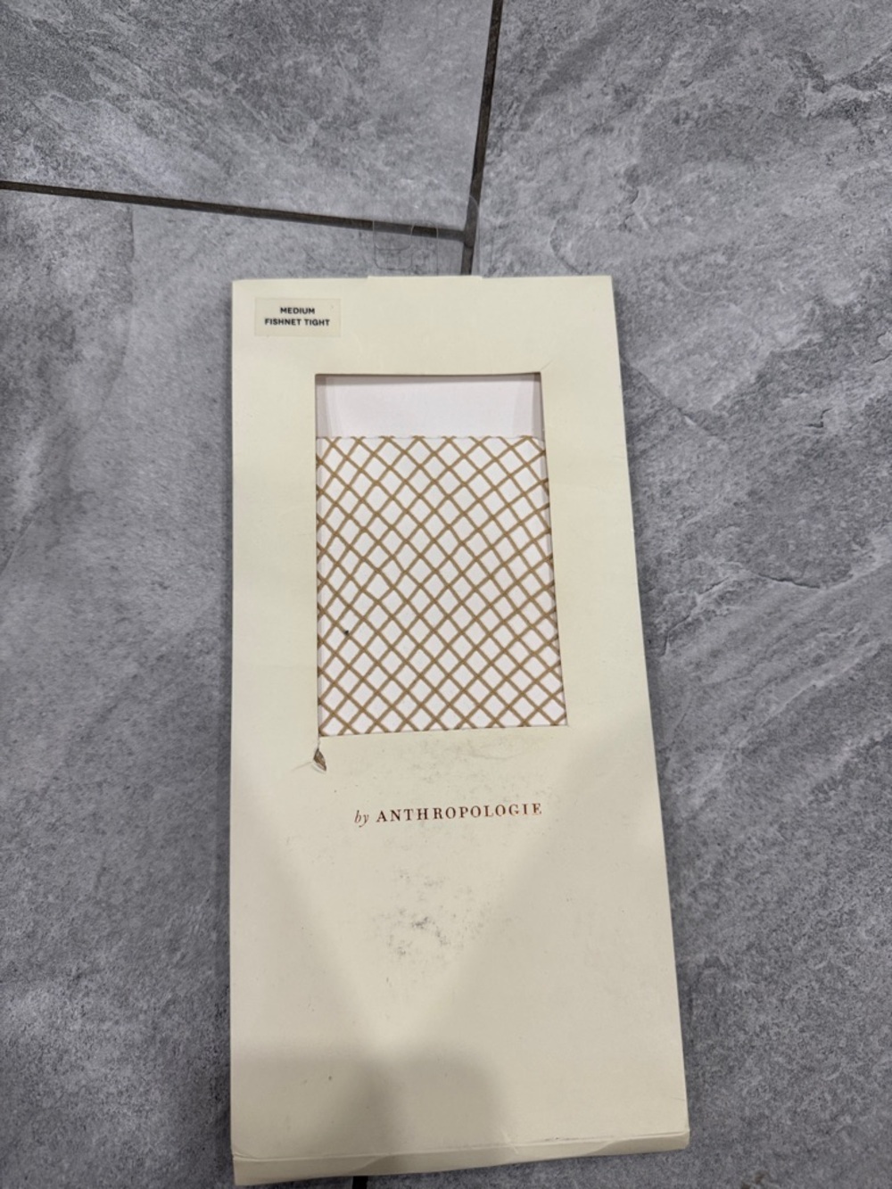Anthropologie Metallic Gold Lattice Fishnet Tights
